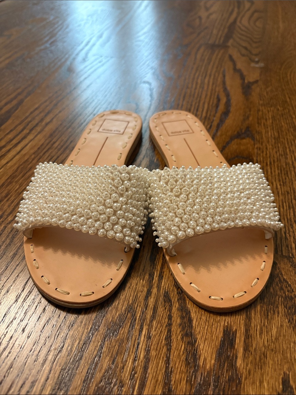 Dolce Vita Pearl Bridal Slide Sandals Size 7.5